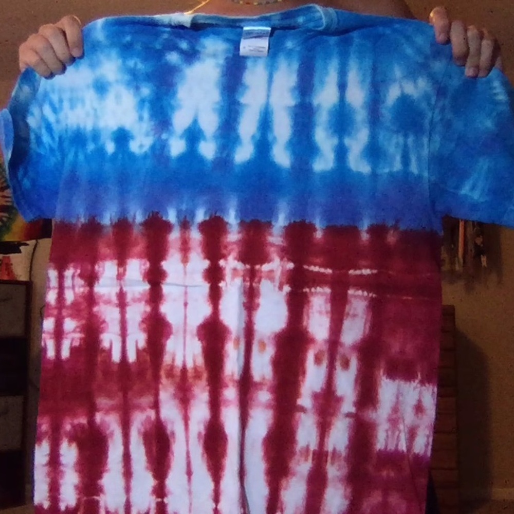 american flag tie dye tee