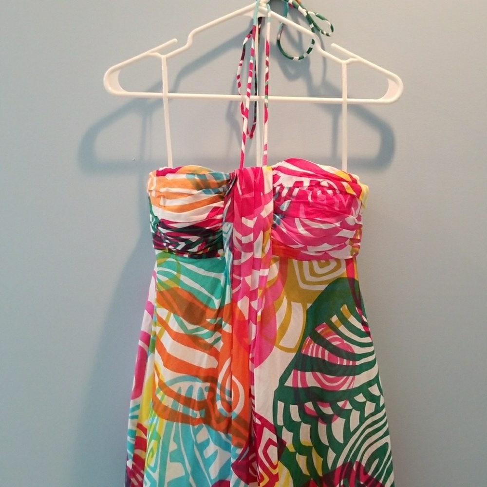 Colorful Halter Top Dress