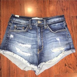 buckle jean shorts