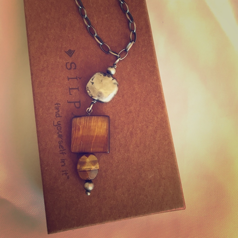RETIRED Silpada Tiger-Eye Sterling Silver Necklace