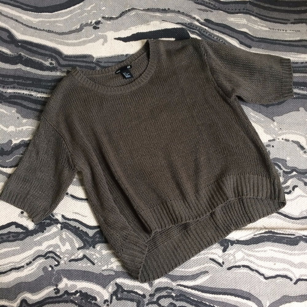 H&M Green cropped sweater S