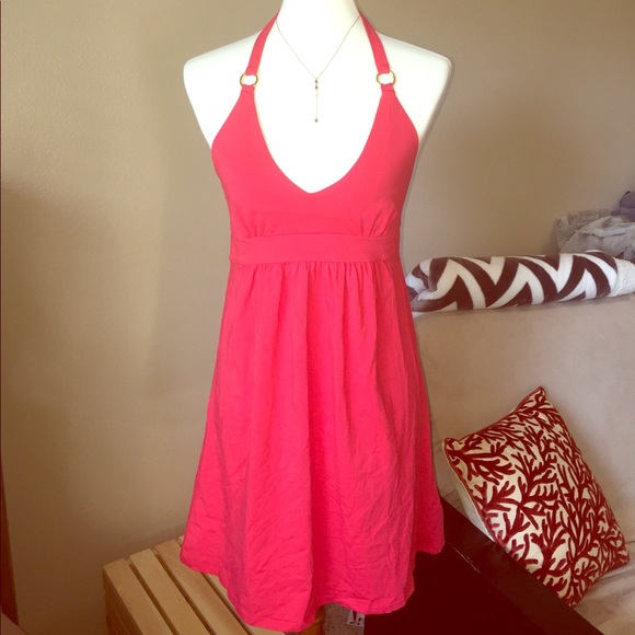 VS cherry red bra top halter dress