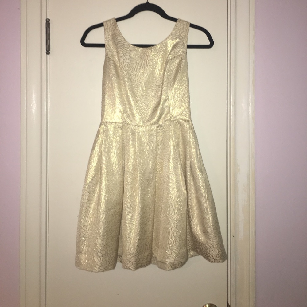 Beautiful short fit and flare gold dress