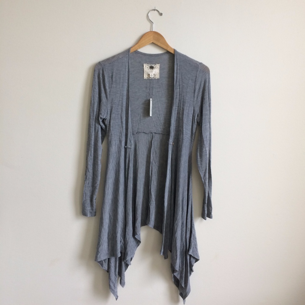 Cupio gray draped cardigan jacket M