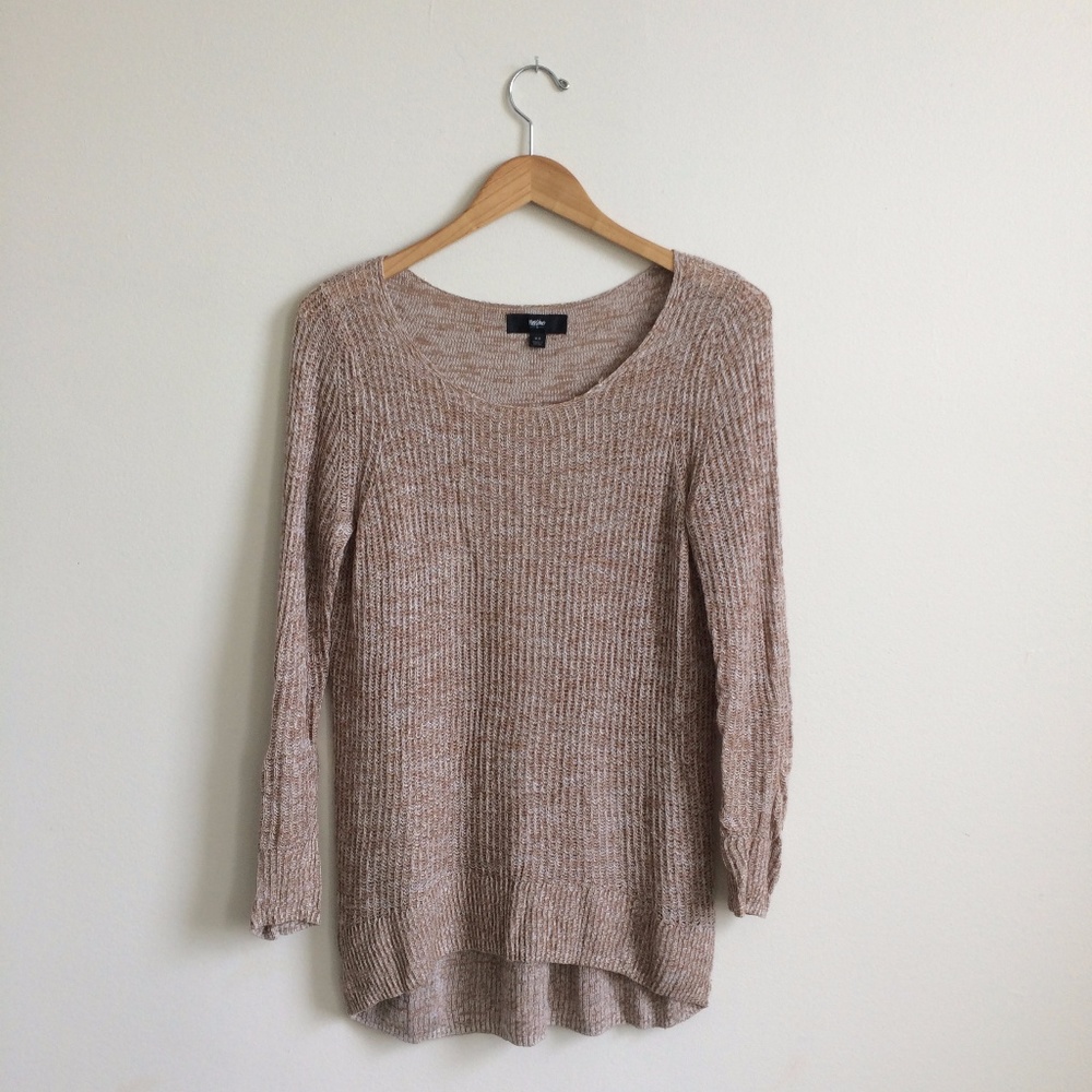 Mossimo tan loose knit pullover sweater M