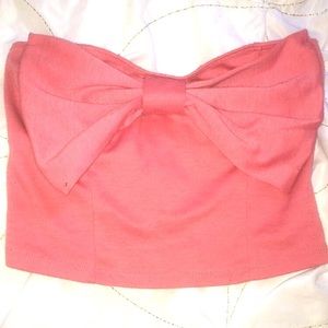 Pink Tube Top With Bow