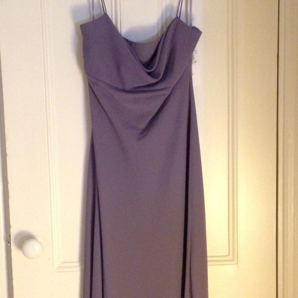 Davids Bridal lavender floor-length dress w shawl