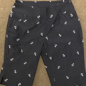 Lulu B nautical navy shorts with metallic anchors