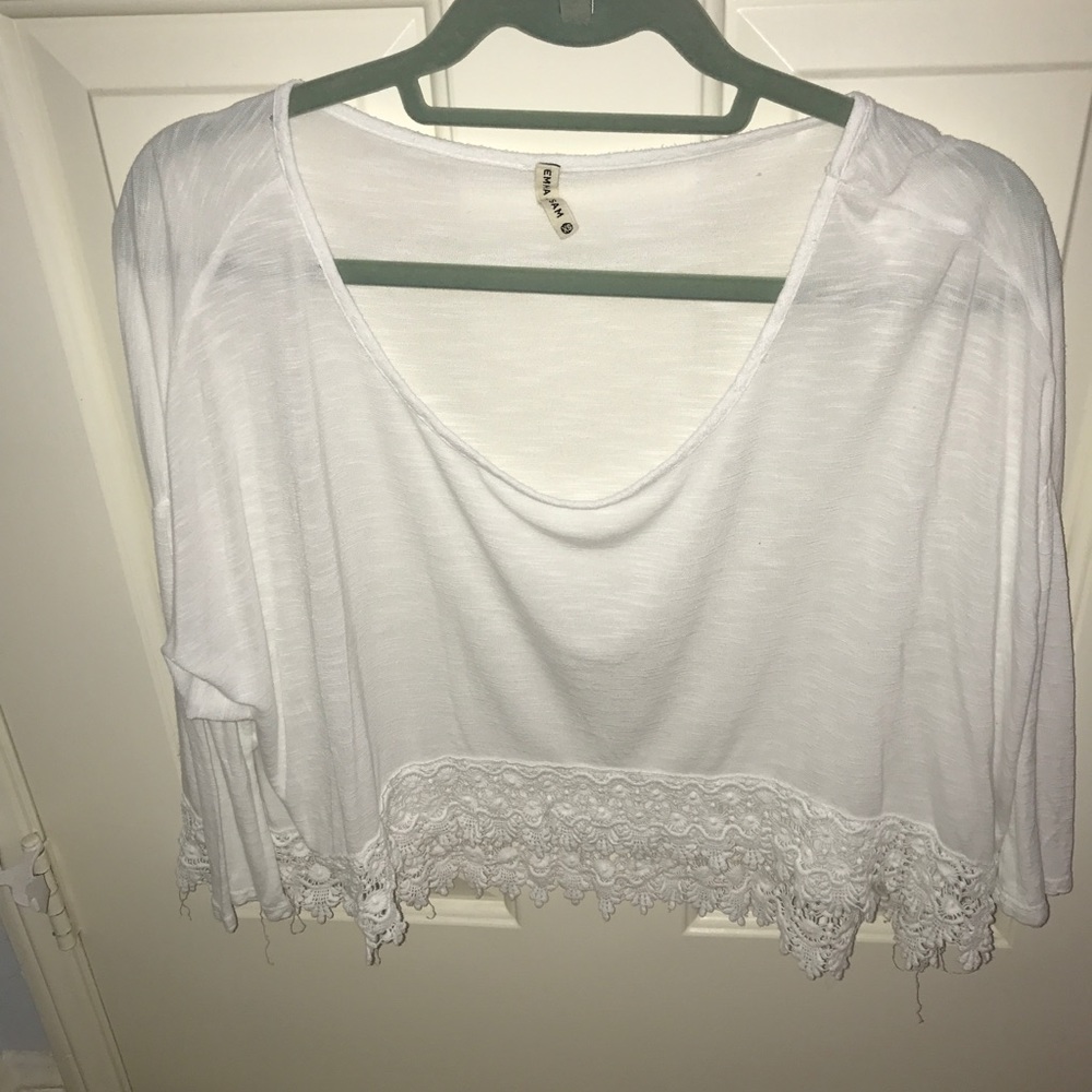 LF lace white top