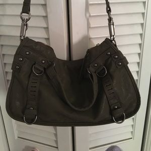Army Green faux leather crossbody/tote