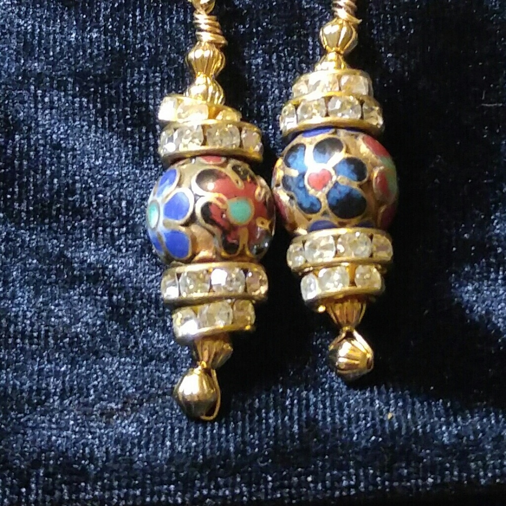 #0036 "Midnight Blue Sky" Vintage Earrings