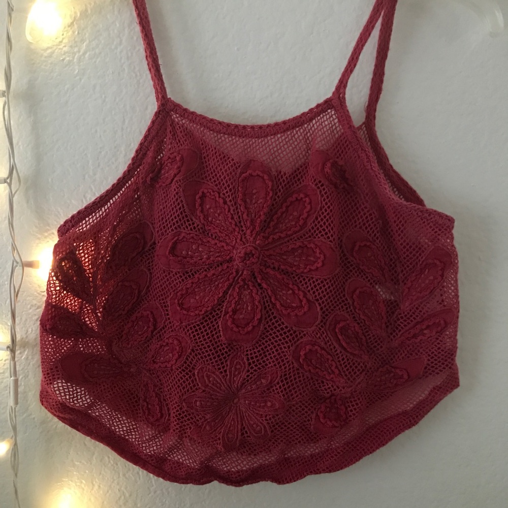 Free people mesh cropped tank