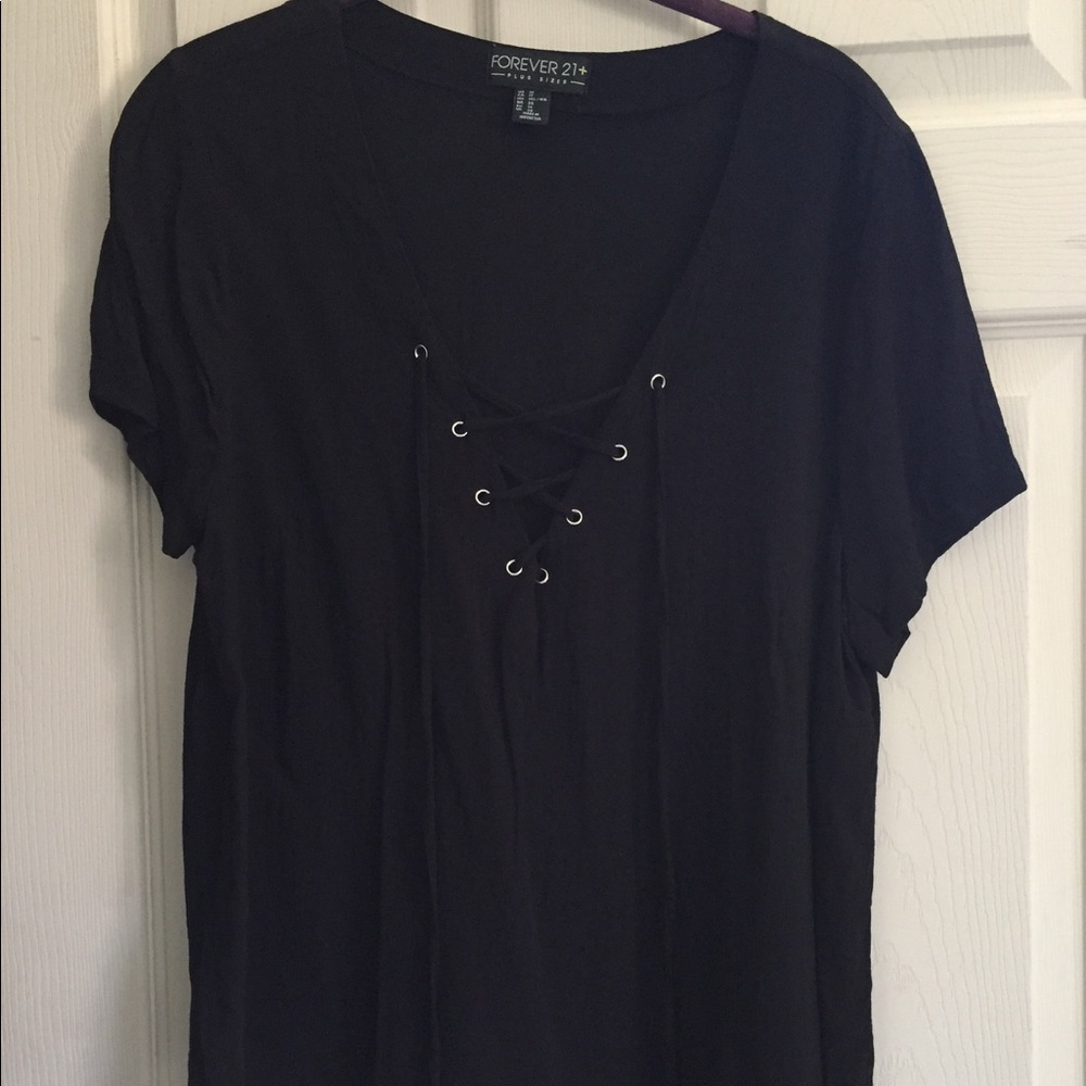 Forever 21 Plus Lace Up Top