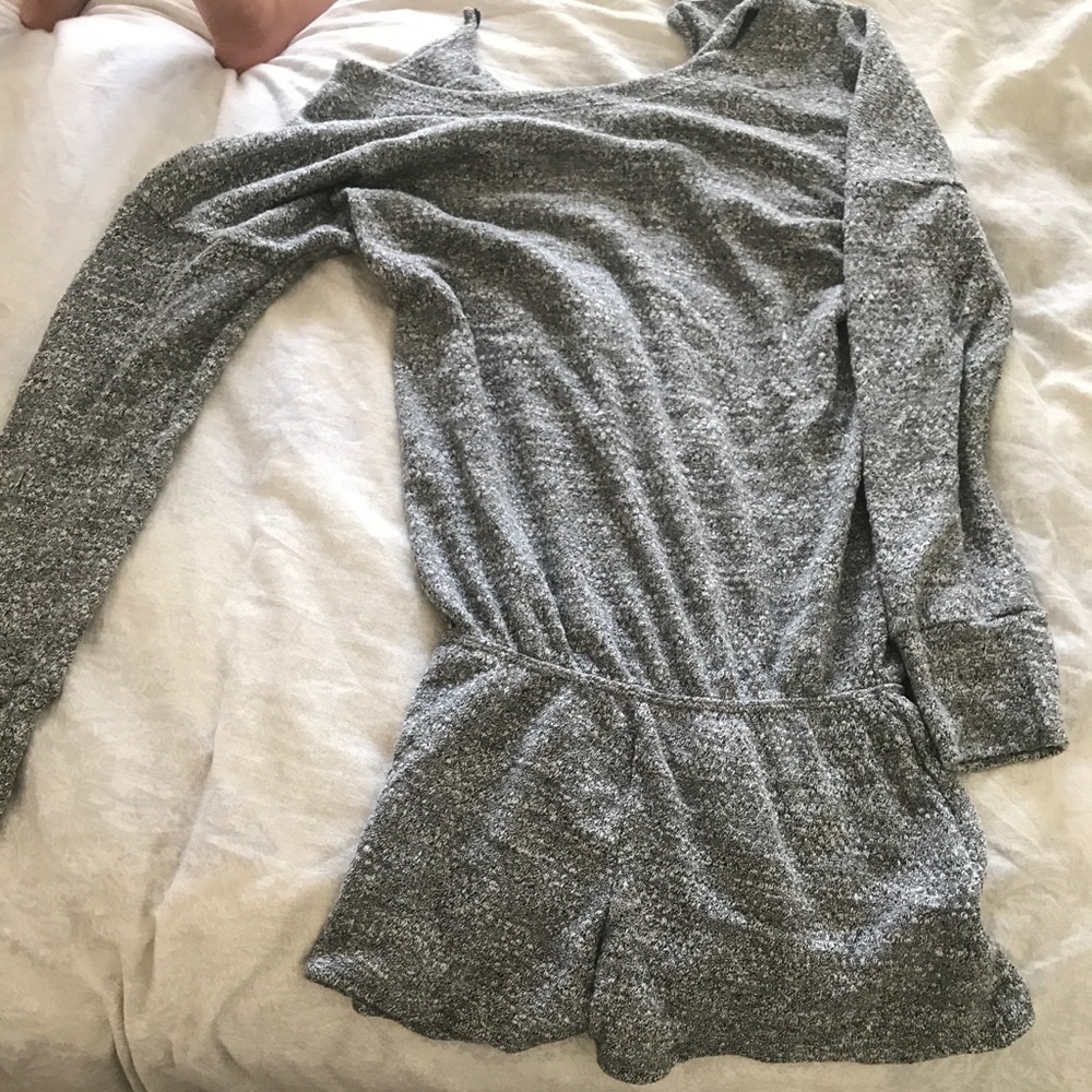 Grey long sleeve romper