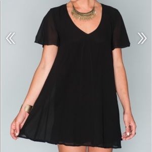 KYLIE MINI DRESS XL ~ BLACK CHIFFON