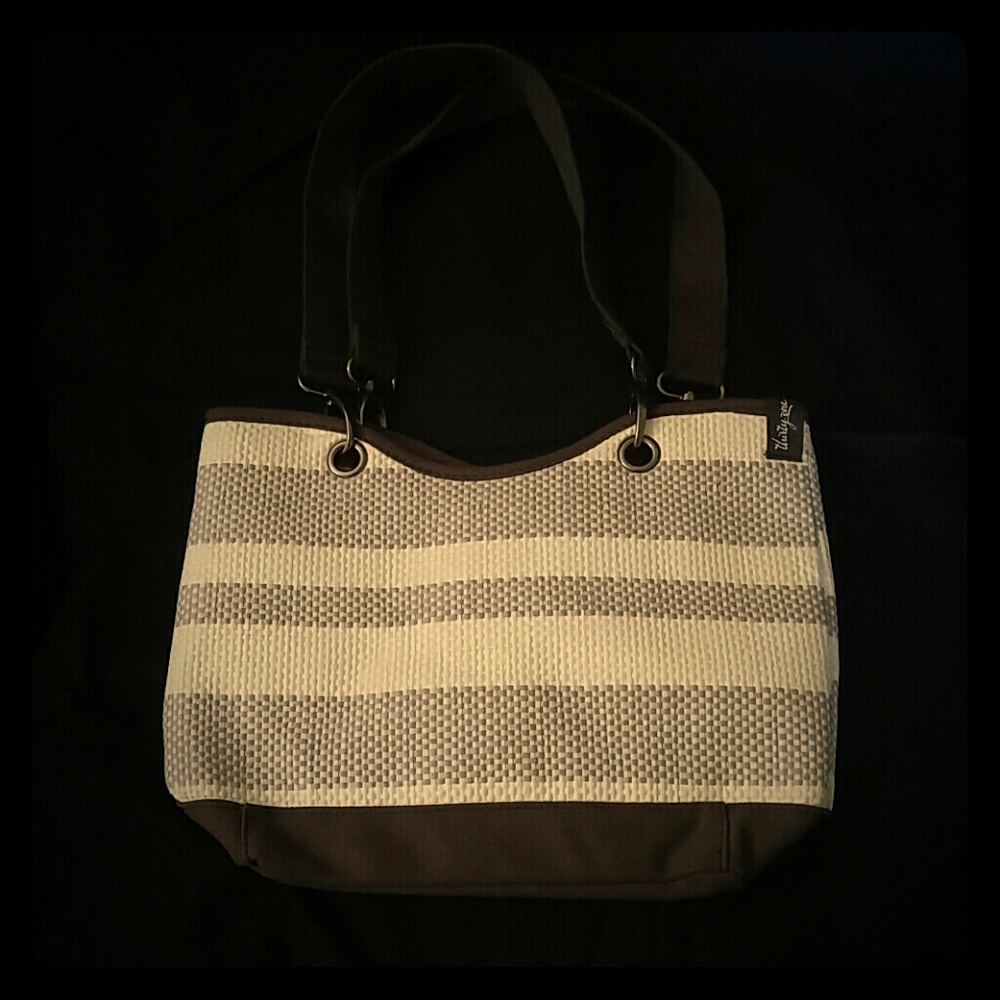 Thirty-one Canvas Crew Mini in Taupe Straw Stripe