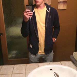 Five four heather navy hoodie