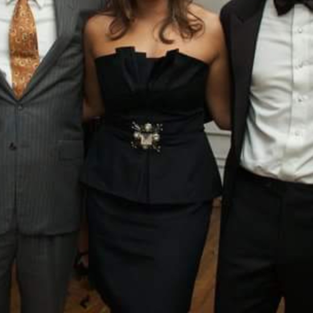 ABS black Peplum dress with jewels!