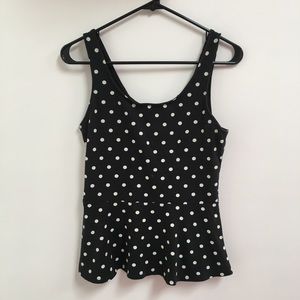 Express | Peplum + Polka Dotted Crop Top