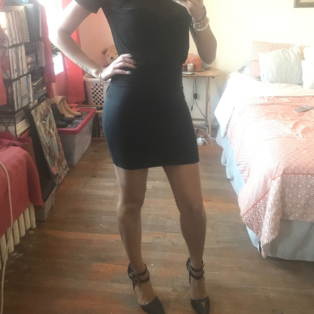 Black mini skirt