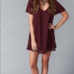 KYLIE MINI DRESS XL ~ MERLOT CRISP