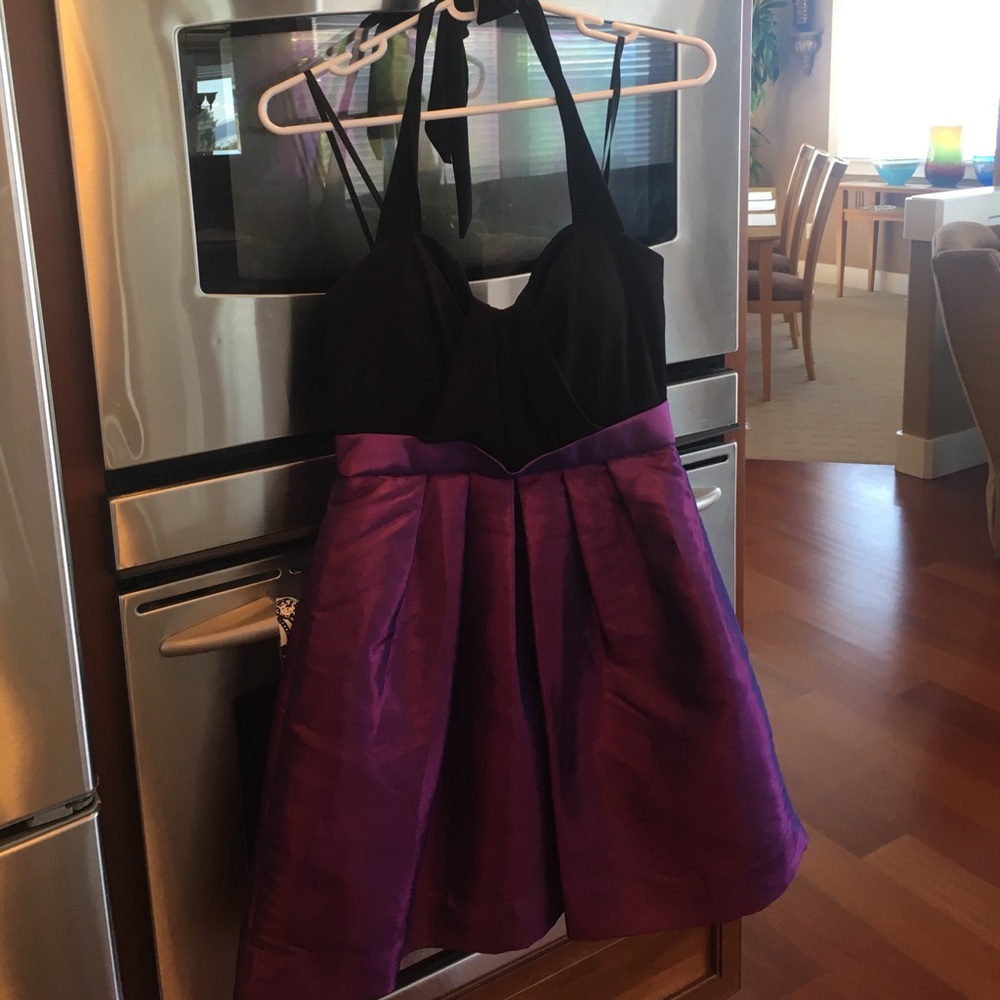Purple and Black Short Formal Dress