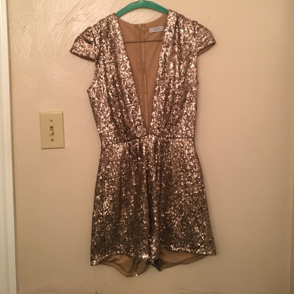 Toni gold sequined Romper