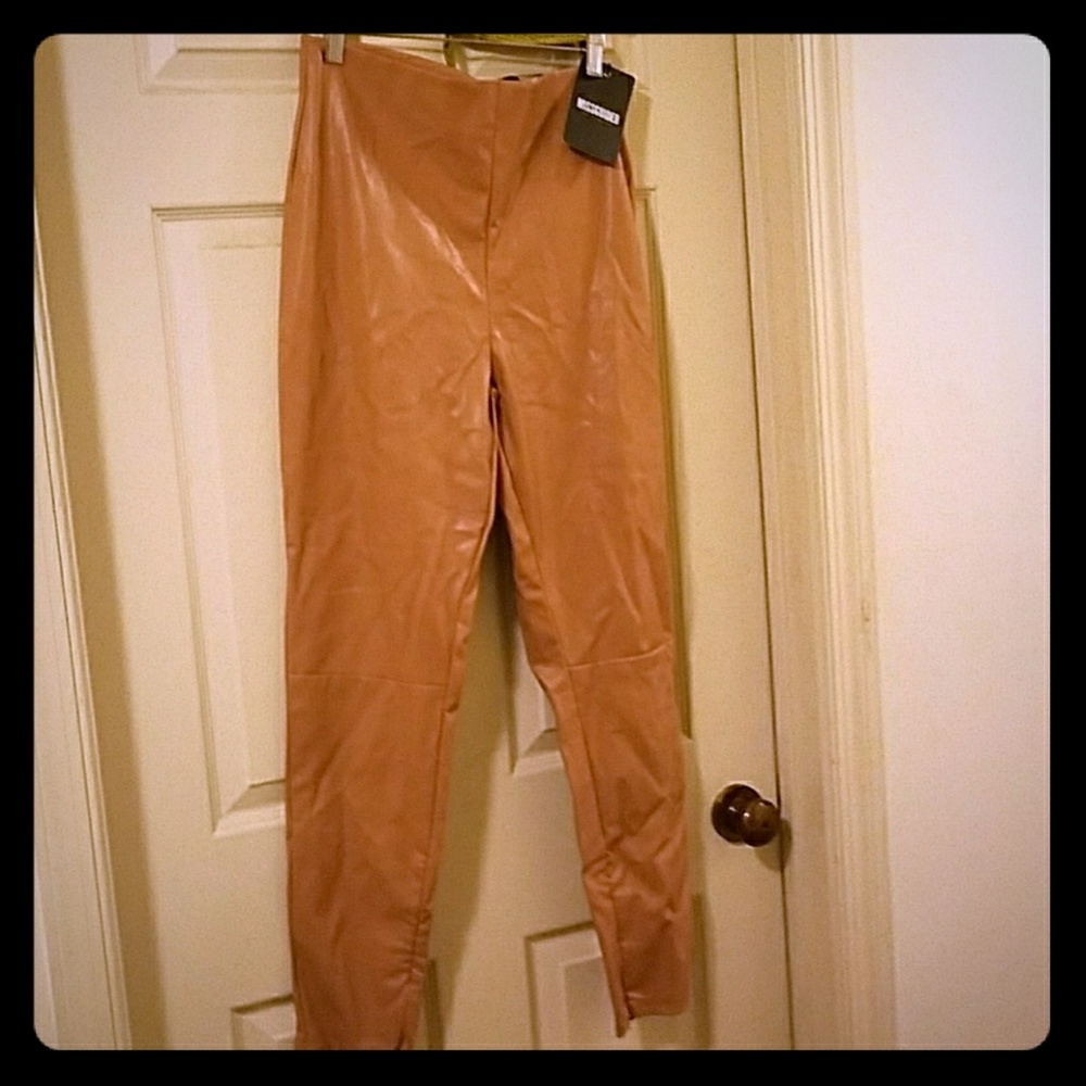 Missguided Faux Leather Pants - Size 8