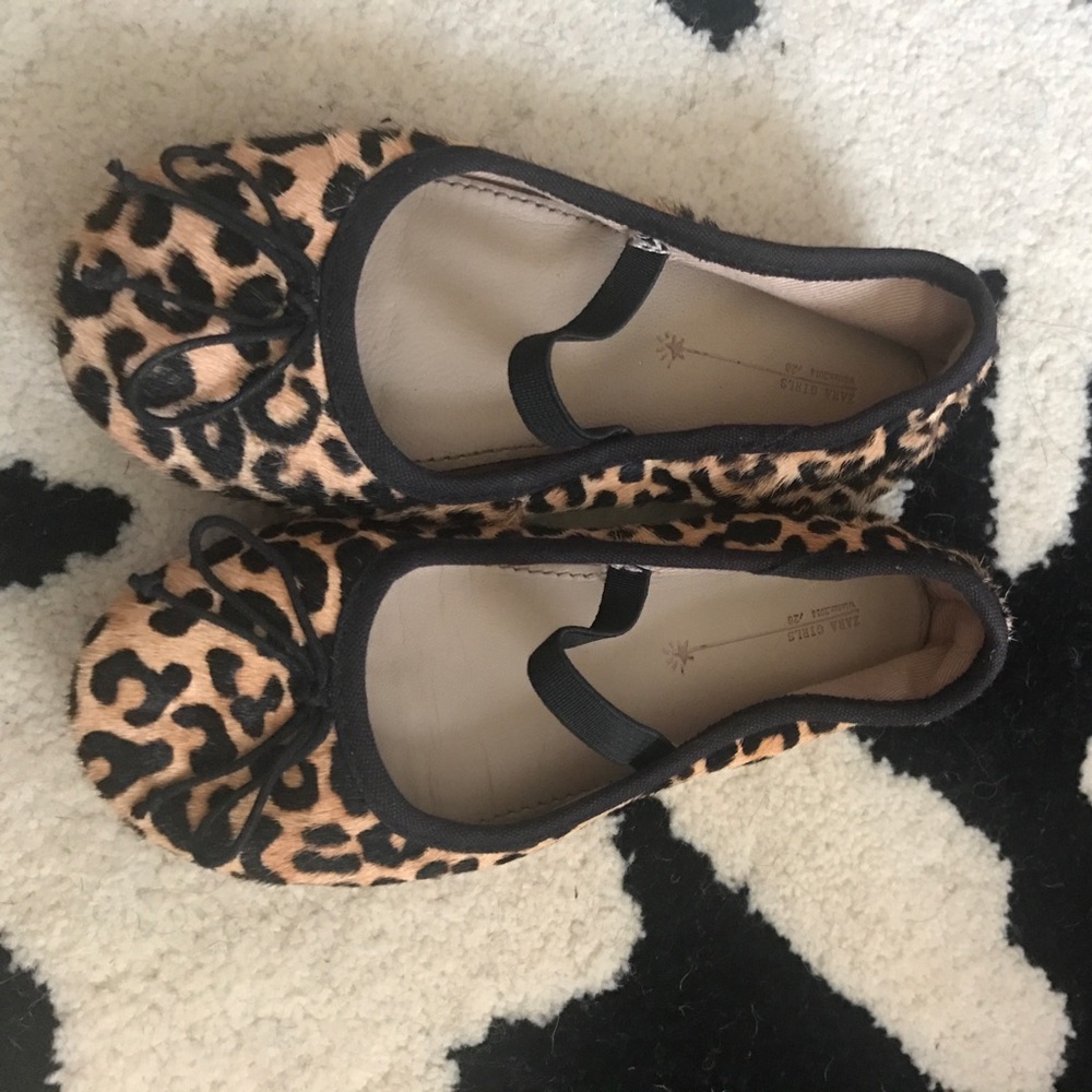 Toddler Girls Zara Leopard Ballet Flats Size 9-9.5
