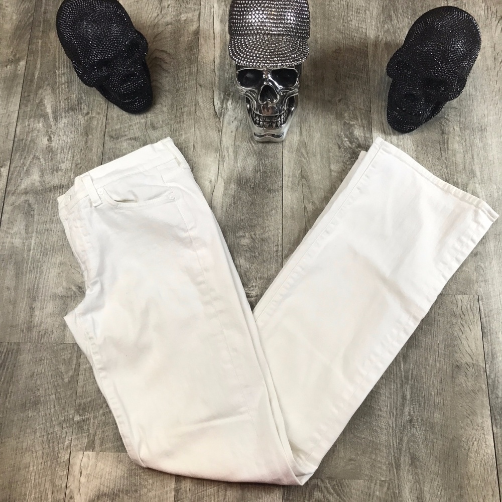 7 For All Mankind white boot cut jeans