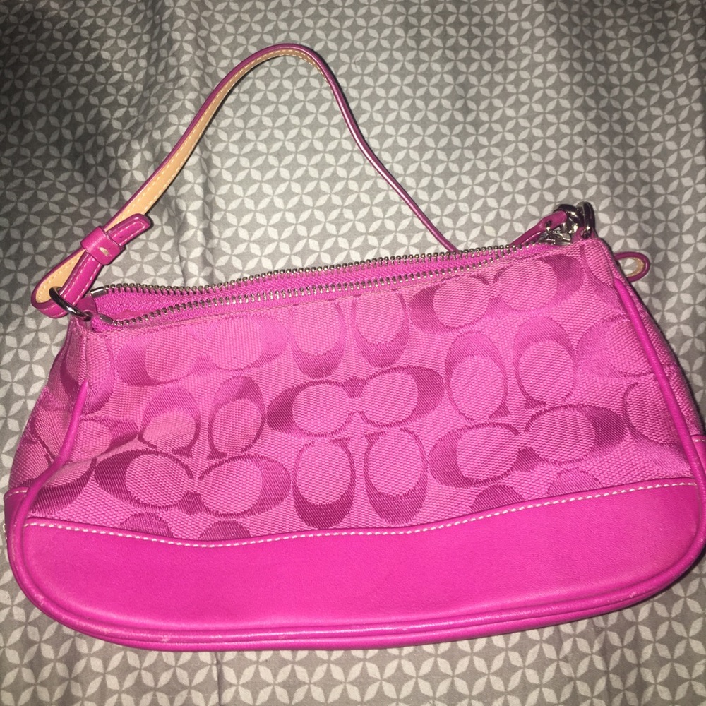 Pink mini coach purse