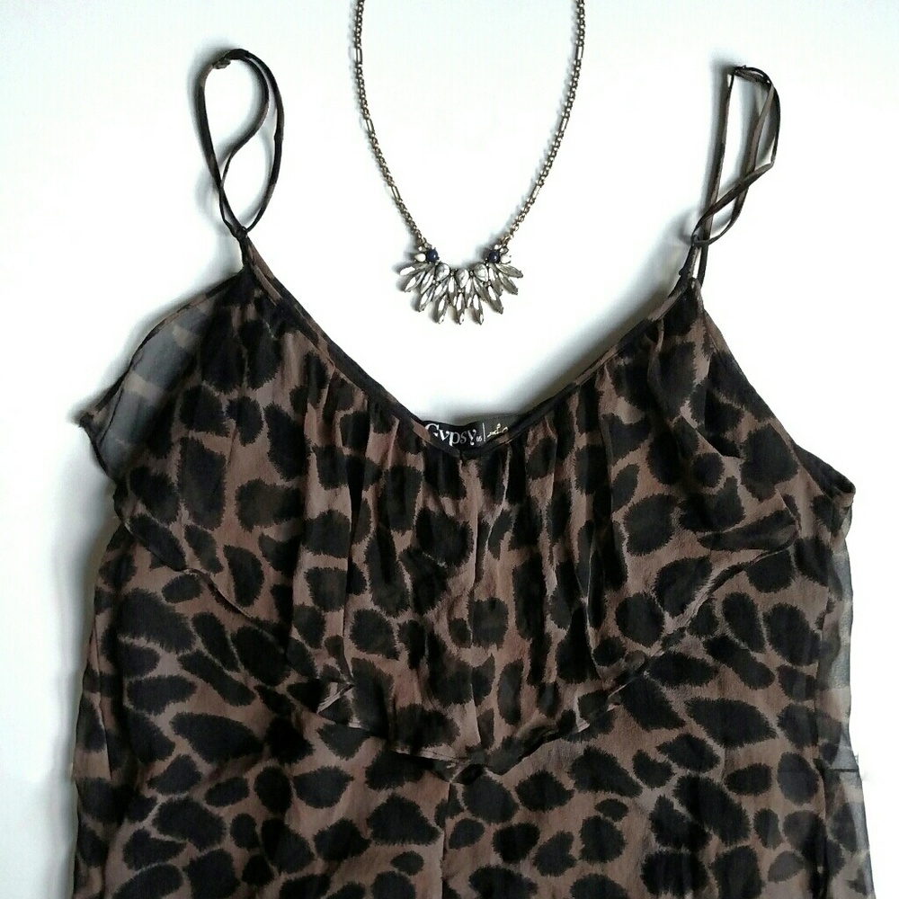 Chiffon Cheetah Print Chemise / Nightie / Dress
