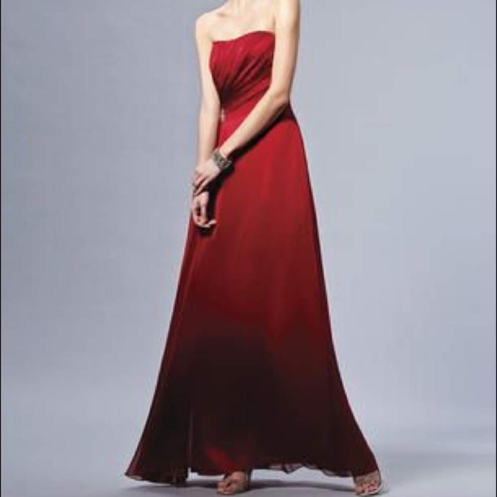 SOLD- B2 Jasmine long strapless chiffon dress!