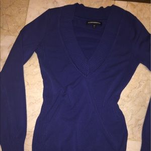 Express Design Studio Blue V-Neck Sweater