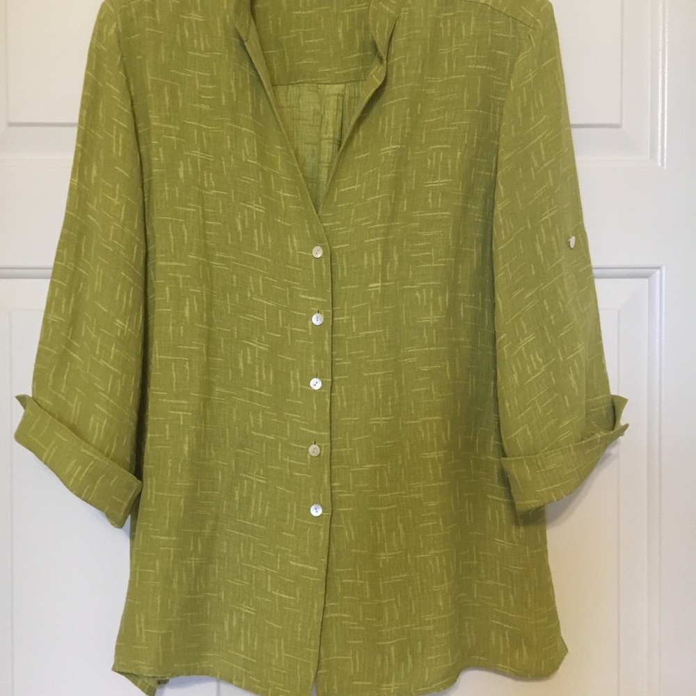 🚫 SOLD 🚫 Barry Bricken Silk/ Linen Top Sz Medium