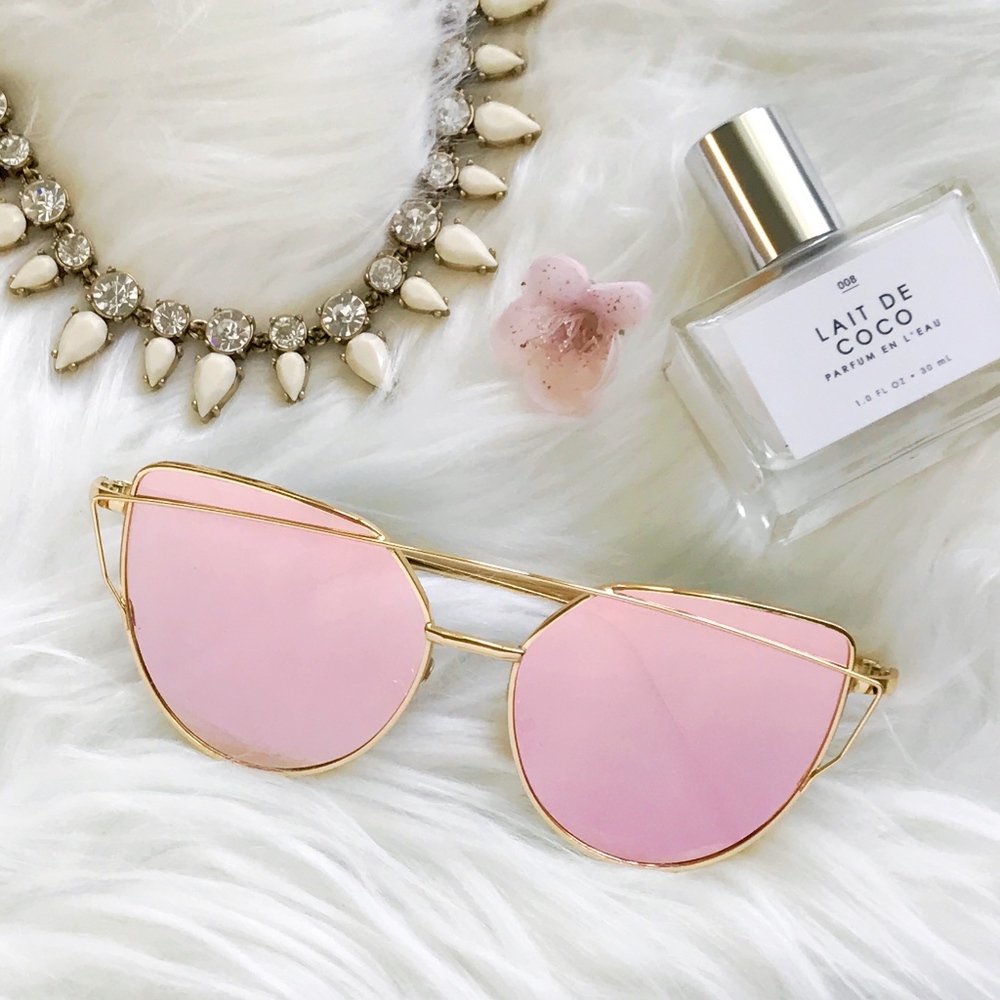 *SALE 2/$15* Pink & Gold Cat Eye Sunglasses