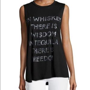 Haute Hippie Sleeveless In Whiskey Muscle Tank L