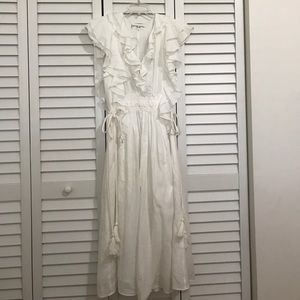 A Piece Apart White ruffle mid-length dress