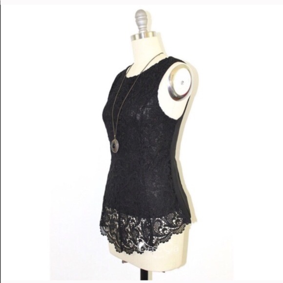 Black Lace Crotchet Top - Picture 3 of 4