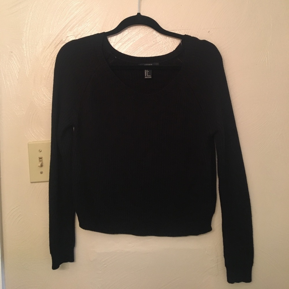 Forever 21 black crop sweater