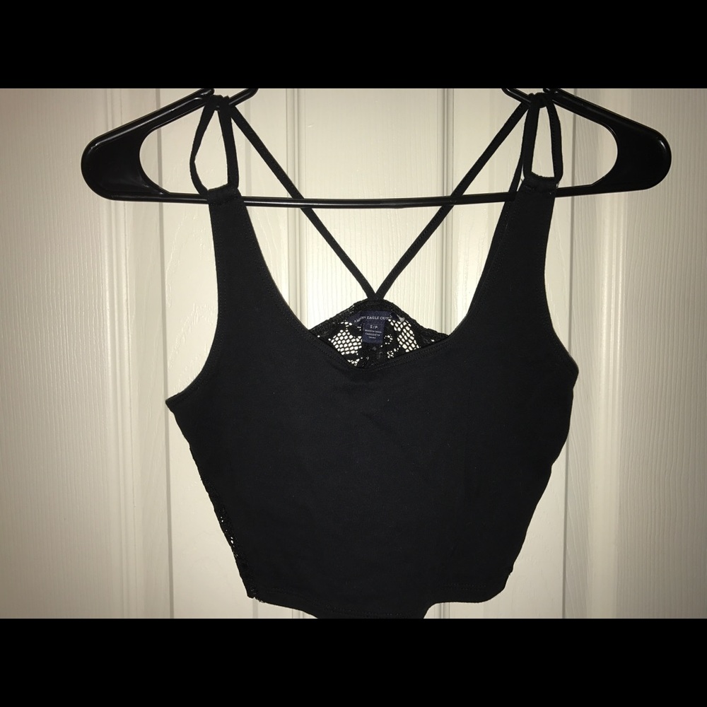 American Eagle Strappy Black Crop Top