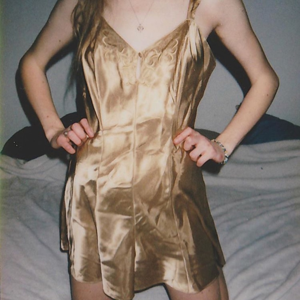 Vintage Pale Gold Slip Dress