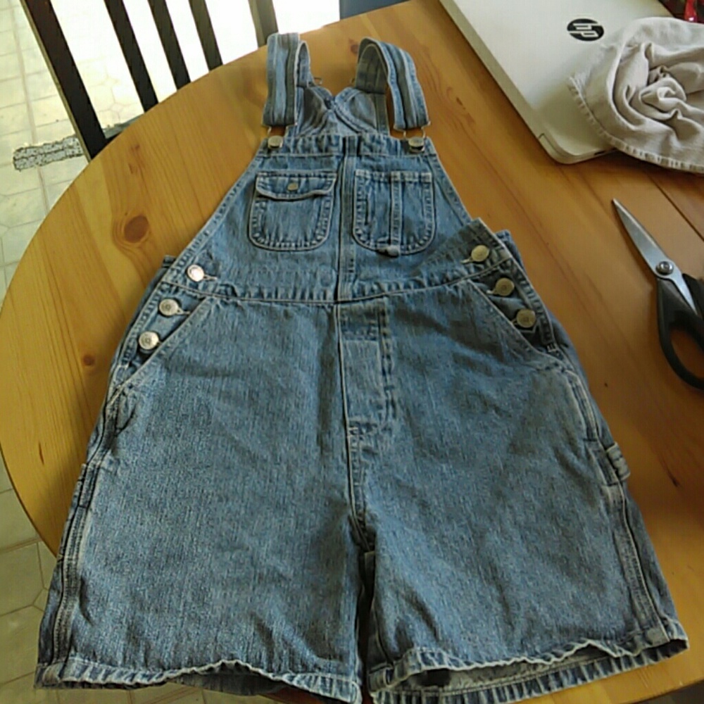 Limited Too overall denim shorts