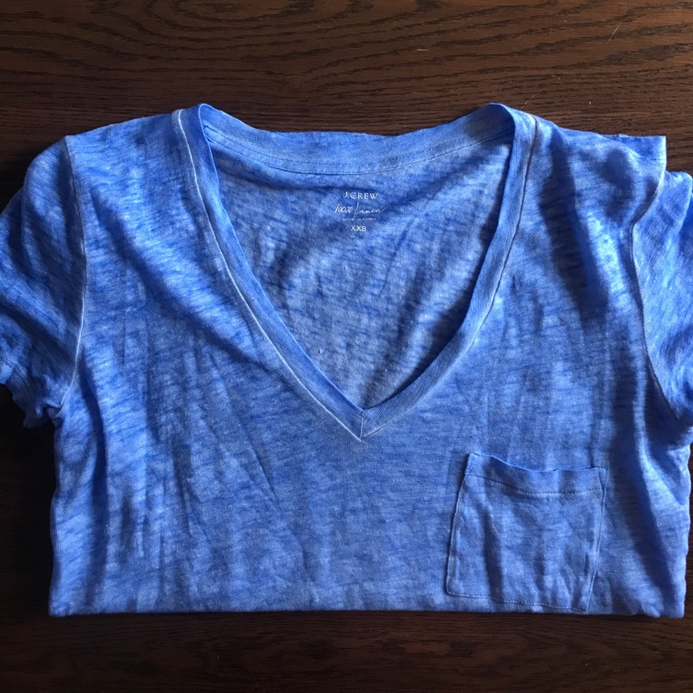 Jcrew 100% linen pocket tshirt