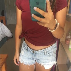 Abercrombie & Fitch Distressed Jean Shorts
