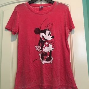 Red Minnie Mouse T Shirt (size large)