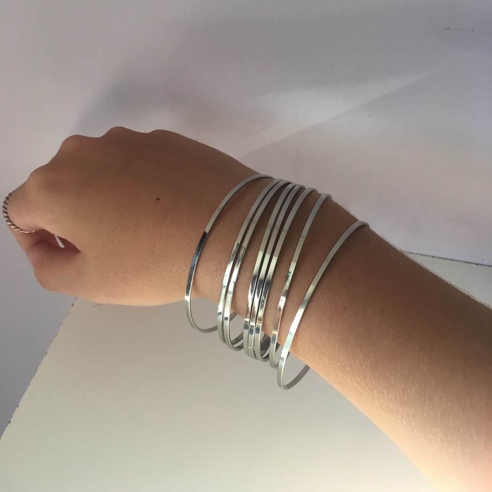 SILVER STACKING BANGLES