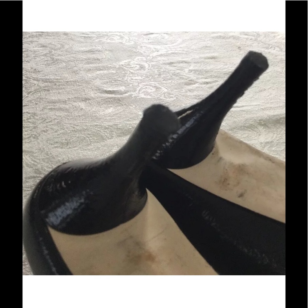 Michael Kors black Leather Strap Peep Toe Heels - Picture 6 of 7