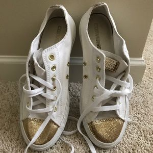 White and Gold Converse
