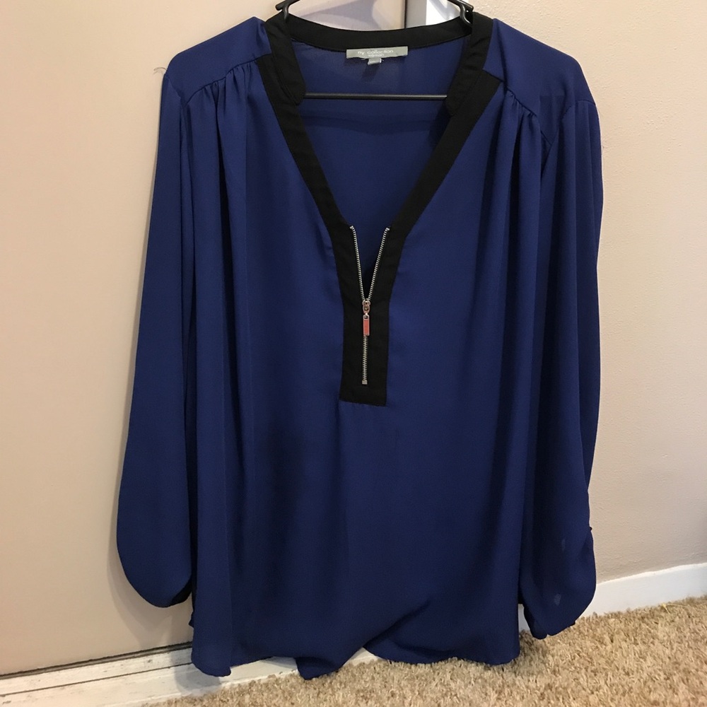 Black and blue blouse